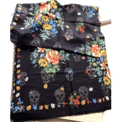 Replica AMIRI mcqueen flower print scarf for women Black #35597